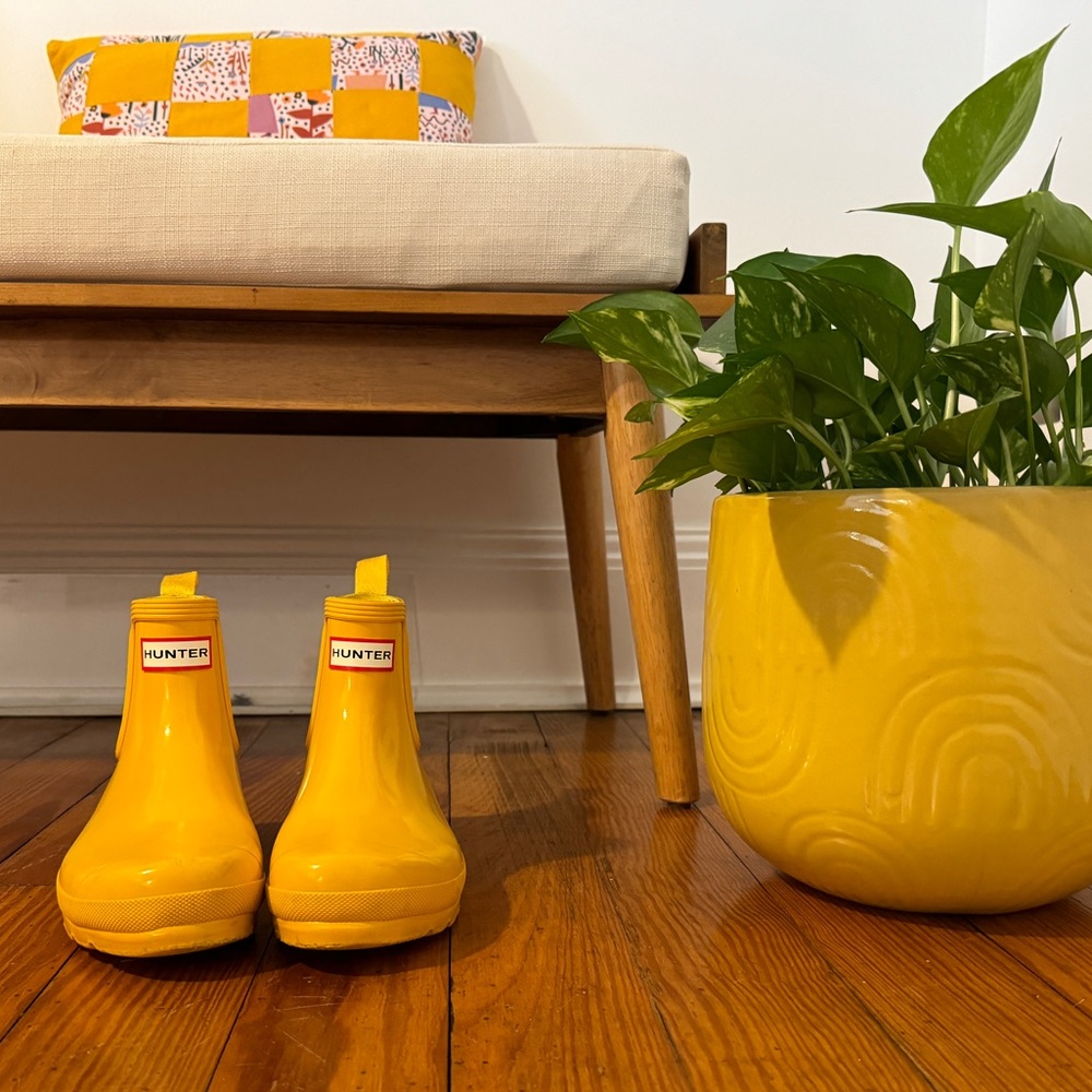 Hunter Chelsea Rain Boots Yellow Gloss 8